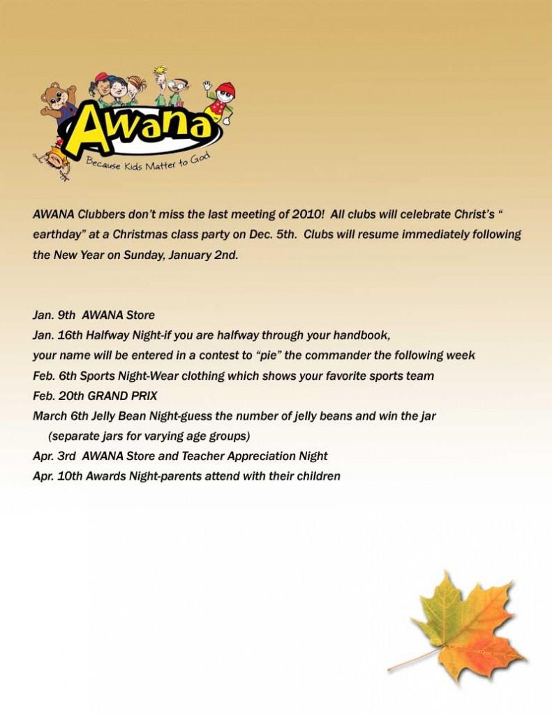 awana announcements